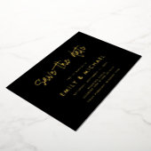 Elegant Gold Foil Wedding Save the Date Folie Uitnodiging (Gedraaid)