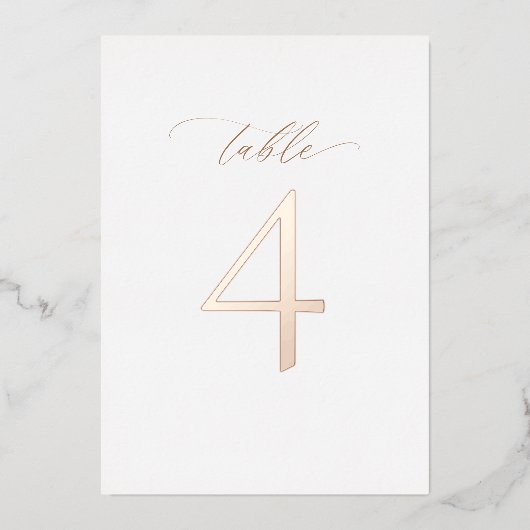Elegant Gold Foil Weduwingnummer Folie Uitnodiging (Voorkant)
