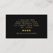 Elegant Gold Foil Wereldkaart Global Travel Agent Visitekaartje (Achterkant)