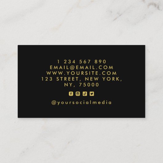 Elegant Gold Foil Wereldkaart Global Travel Agent Visitekaartje (Achterkant)