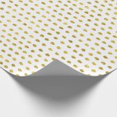Elegant Gold Foil White Small Polka Dots Patroon Cadeaupapier (Hoek)