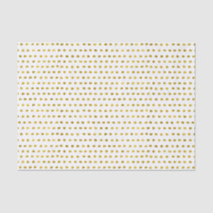 Elegant Gold Foil White Small Polka Dots Patroon Tissuepapier