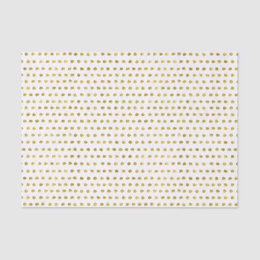 Elegant Gold Foil White Small Polka Dots Patroon Tissuepapier (Voorkant)