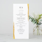 Elegant Gold Foil White Weddenrenmenu (Staand voorkant)