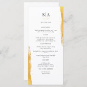 Elegant Gold Foil White Weddenrenmenu (Voorkant / Achterkant)