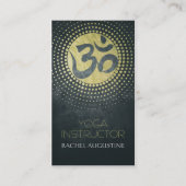 Elegant Gold Foil Yoga Mandala Floral & Om Symbol Visitekaartje (Voorkant)