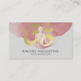 Elegant Gold Foil Yoga Meditation Pose and Om Symb Visitekaartje