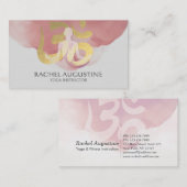 Elegant Gold Foil Yoga Meditation Pose and Om Symb Visitekaartje (Voorkant / Achterkant)