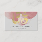 Elegant Gold Foil Yoga Meditation Pose and Om Symb Visitekaartje (Voorkant)
