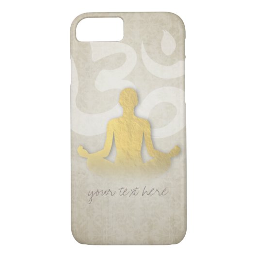 Elegant Gold Foil Yoga Meditation Pose om Symbol Case-Mate iPhone Case (Achterkant)