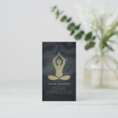 Elegant Gold Foil Yoga Meditation Pose om Symbol Visitekaartje (Staand voorkant)