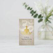 Elegant Gold Foil Yoga Meditation Pose om Symbol Visitekaartje (Staand voorkant)
