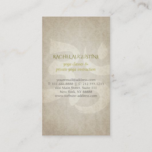 Elegant Gold Foil Yoga Meditation Pose om Symbol Visitekaartje (Achterkant)