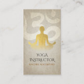 Elegant Gold Foil Yoga Meditation Pose om Symbol Visitekaartje (Voorkant)