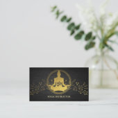 Elegant Gold Foil Yoga Meditation Pose om Symbol Visitekaartje (Staand voorkant)