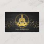 Elegant Gold Foil Yoga Meditation Pose om Symbol Visitekaartje (Voorkant)