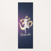 Elegant Gold Foil Yoga Meditation Pose om Symbol Yogamat (Voorkant)