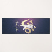 Elegant Gold Foil Yoga Meditation Pose om Symbol Yogamat (Voorkant (horizontaal))