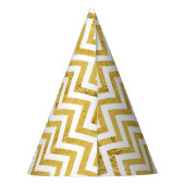 Elegant Gold Foil Zigzag Stripes Chevron Pattern Feesthoedjes (Achterkant)