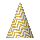 Elegant Gold Foil Zigzag Stripes Chevron Pattern Feesthoedjes (Links)