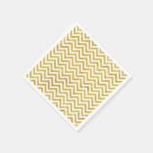 Elegant Gold Foil Zigzag Stripes Chevron Pattern Servet (Hoek)