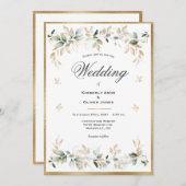 Elegant Gold Foilage Waterverf Script Kaart (Voorkant / Achterkant)