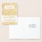 Elegant Gold Foliage 50th Wedding Jubileum Real Folie Kaarten (Display)