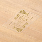 Elegant Gold Foliage Christmas Party Acryl Uitnodigingen (Laagn)