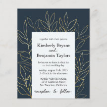 Elegant Gold Foliage. Dusty Blue Luxury Wedding in