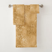 Elegant Gold Foliage Pattern-ontwerp Bad Handdoek (Insitu)