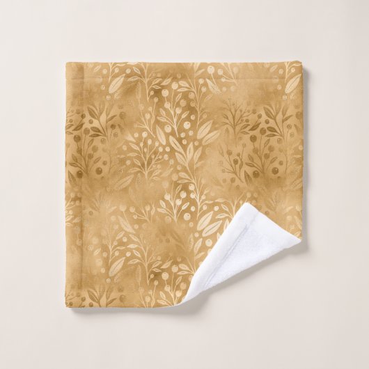 Elegant Gold Foliage Pattern-ontwerp Bad Handdoek (Wasdoekje)