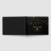 Elegant Gold Folie Hart Zwart Trouwen Gastboek Gastenboek (Volledig)