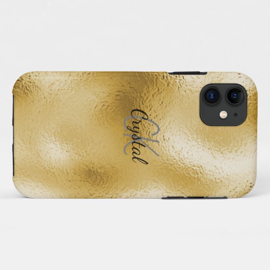 Elegant Gold Folie Monogram Aangepaste Naam Case-Mate iPhone Case (Achterkant (horizontaal))