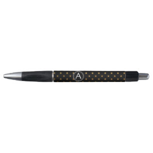Elegant Gold Folie Monogram Sterren Pen