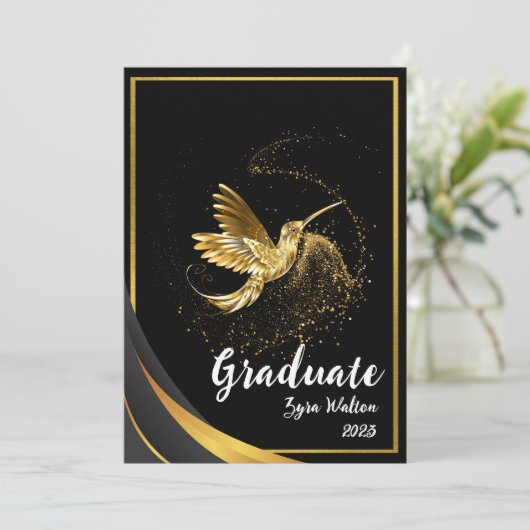 Elegant Gold Formal Gradual Party Invitation Kaart (Staand voorkant)