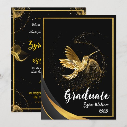 Elegant Gold Formal Gradual Party Invitation Kaart (Voorkant / Achterkant)