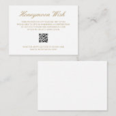 Elegant Gold Formal Honeymoon Fund QR Code Weddens Informatiekaartje (Voorkant / Achterkant)