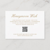 Elegant Gold Formal Honeymoon Fund QR Code Weddens Informatiekaartje (Voorkant)