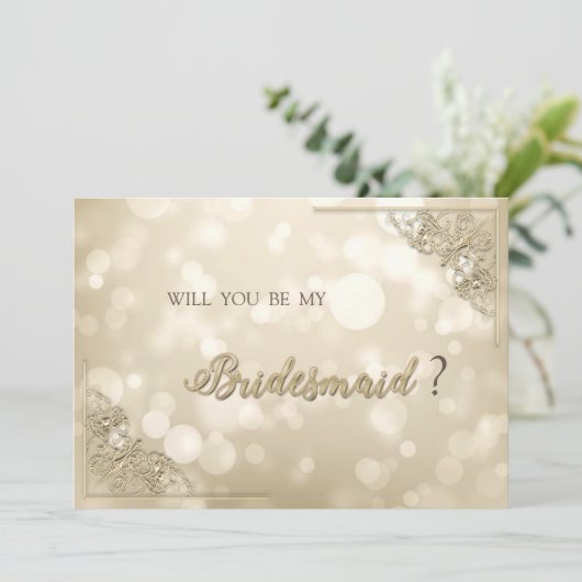 Elegant Gold Frame Bokeh Kaart (Staand voorkant)