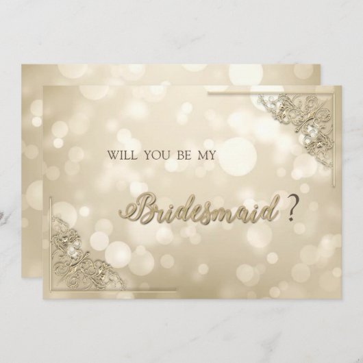 Elegant Gold Frame Bokeh Kaart (Voorkant / Achterkant)