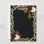 Elegant Gold Frame Burgundy Roses Black Retirement Kaart (Achterkant)
