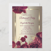 Elegant Gold Frame Confetti Roses Gold Retirement  Kaart (Voorkant)