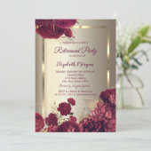Elegant Gold Frame Confetti Roses Gold Retirement  Kaart (Staand voorkant)