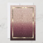 Elegant Gold Frame Glitter Ombre Retirement Kaart (Achterkant)