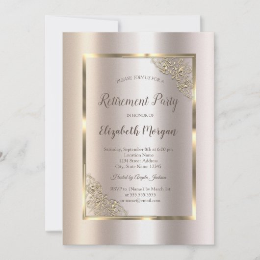 Elegant Gold Frame,Magnolia Retirement  Kaart (Voorkant)