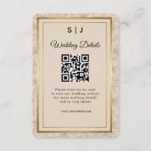 Elegant Gold Frame QR Code Wedding Details Informatiekaartje (Voorkant)