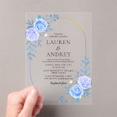 Elegant Gold Frame Wedding Acryl Uitnodigingen (Insitu (Draagbaar))