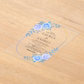 Elegant Gold Frame Wedding Acryl Uitnodigingen (Laagn)