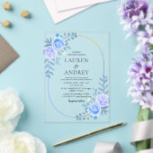 Elegant Gold Frame Wedding Acryl Uitnodigingen (Insitu (Huwelijk))