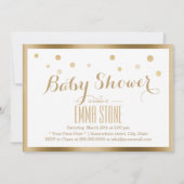 Elegant Gold Framed Confetti Stip Baby shower Kaart (Voorkant)